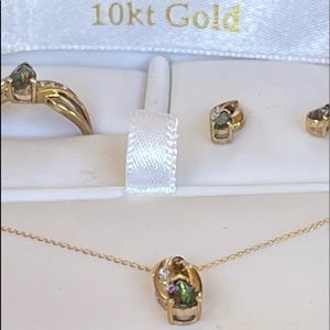 10K Gold Mystic Topaz Jewelry Set